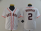 Youth Astros 2 Alex Bregman White Cool Base Jersey,baseball caps,new era cap wholesale,wholesale hats